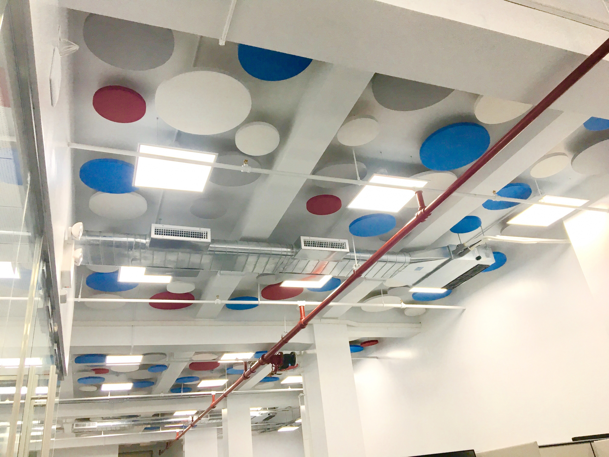 Colorful Circular Acoustic Clouds in Open Office