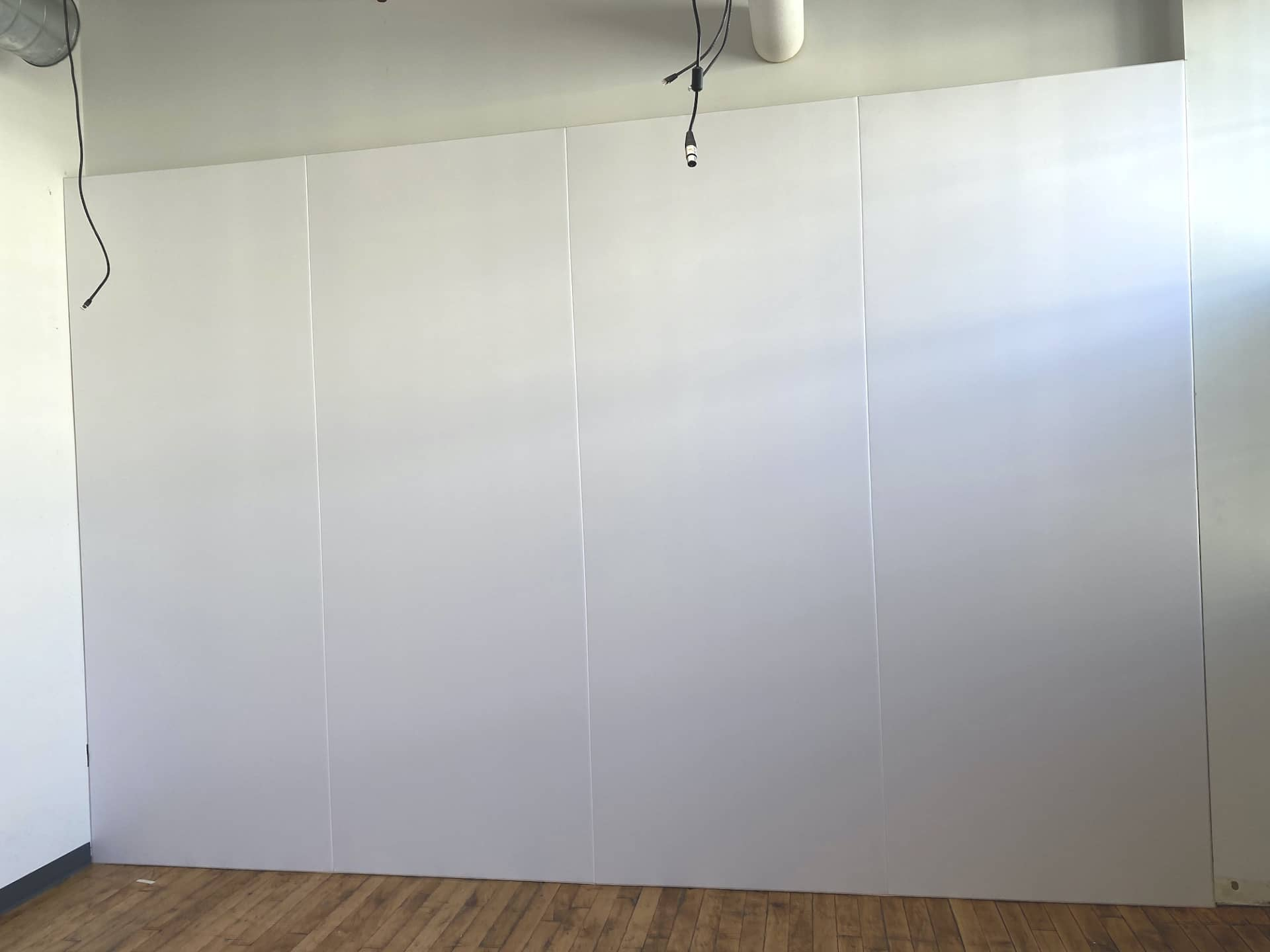 White Fabric Wall in Film Studio