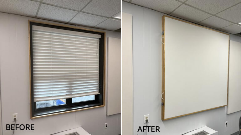 Before/After acoustical treatment