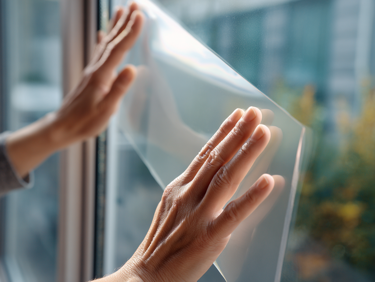 Applying window film to glass