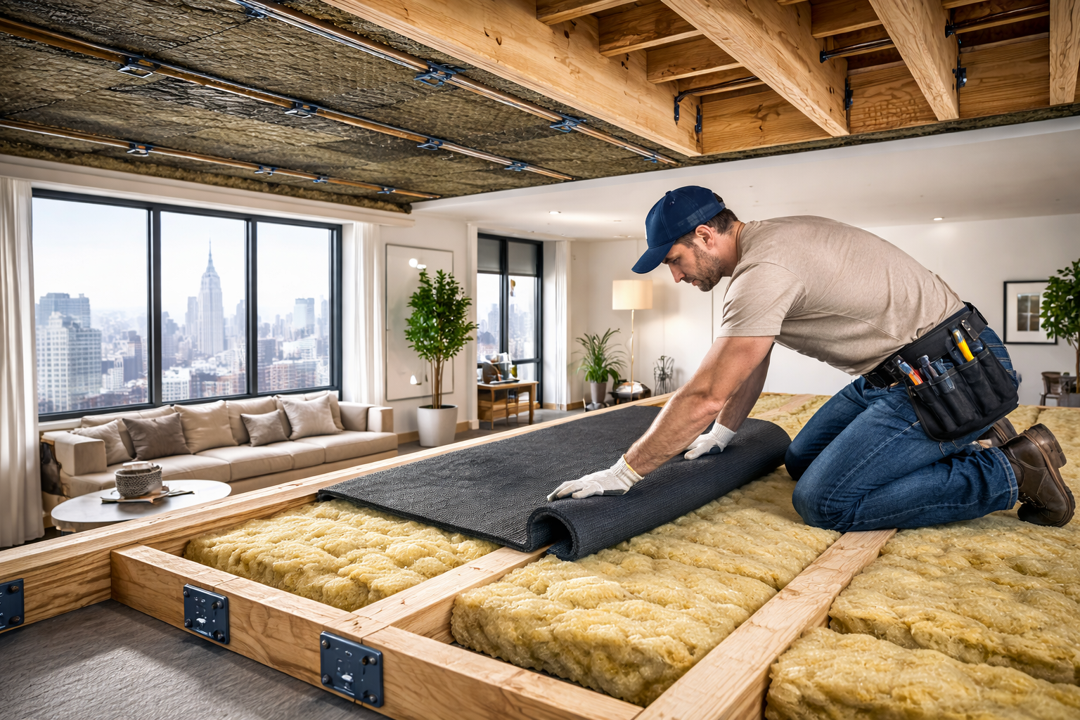 Expert soundproofing installation with acoustic barrier.png