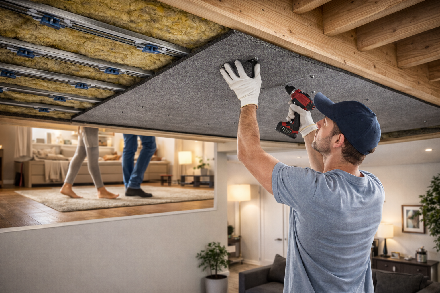 Professional ceiling soundproofing installation with acoustic insulation.png