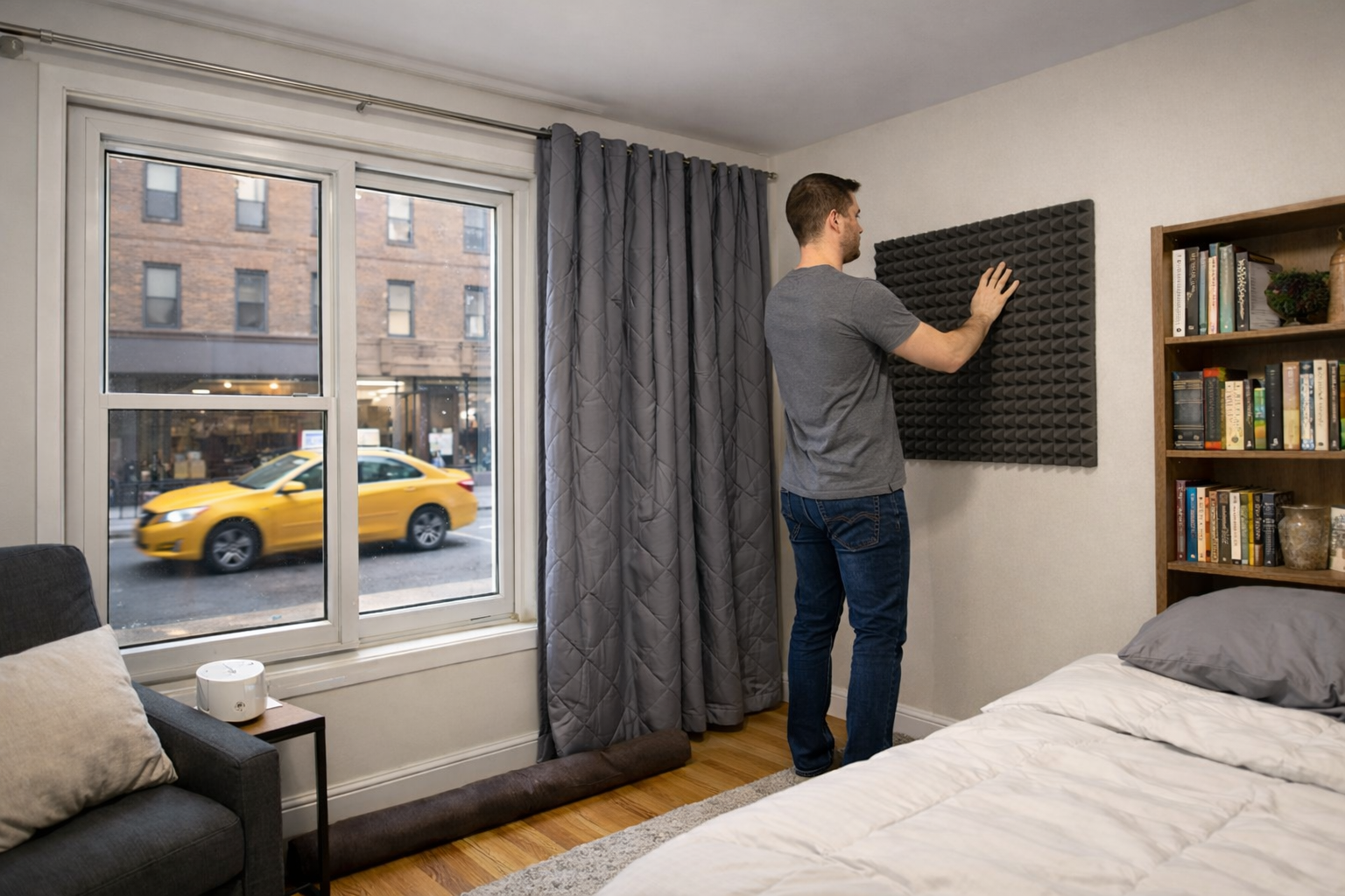 Acoustic foam panels in NYC bedroom.png