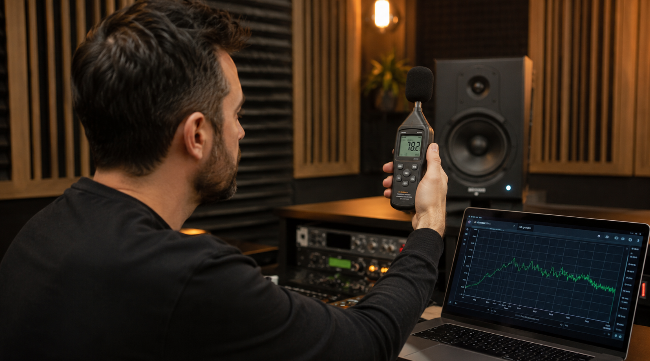 Measuring room response with a sound level meter and analyzer software