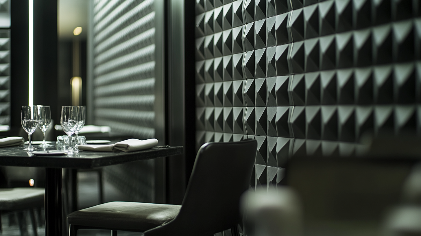 A NYC_restaurant dining room with acoustic pannels